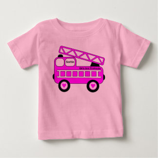 Niedliche, hellrosa Girls Fireruckdesign Baby T-shirt