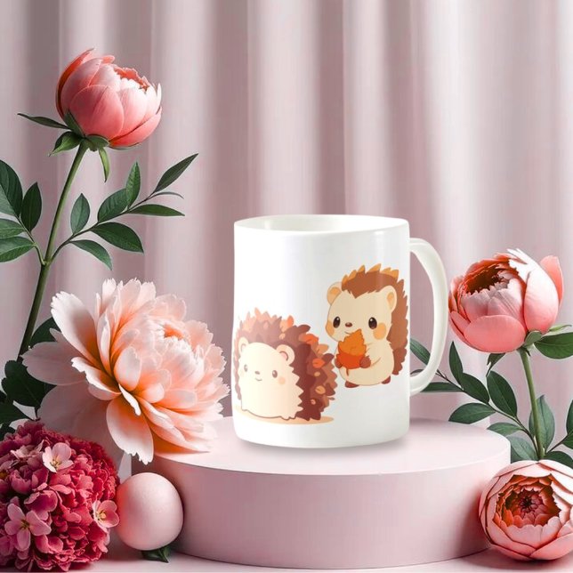 Niedliche Herbst-Igel - Kawaii Fall Forest Animes Kaffeetasse (Von Creator hochgeladen)