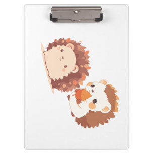 Niedliche Herbst-Igel - Kawaii Fall Forest Animes Klemmbrett
