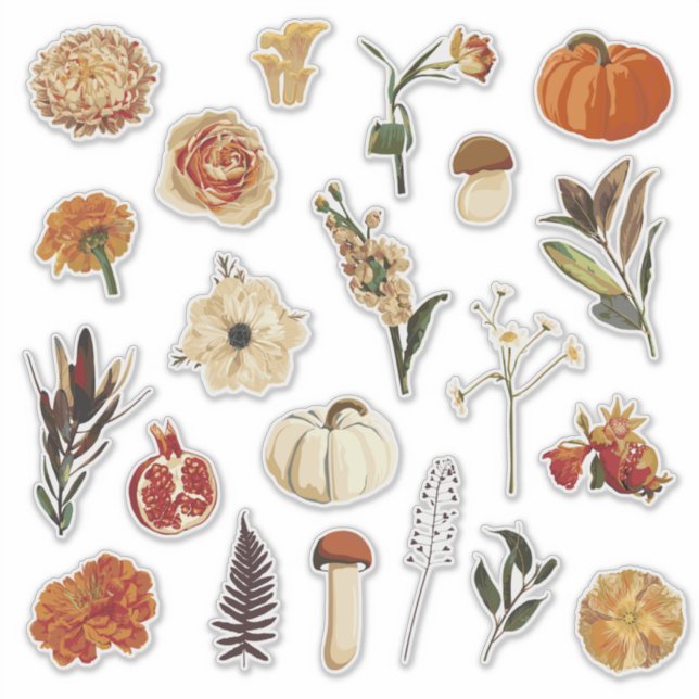 Niedliche Herbstdarstellung. Aufkleber (Vorderseite)
