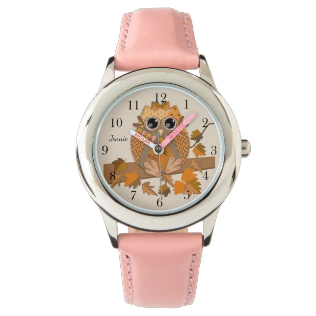 Niedliche Herbstkeule mit individuelle Name-Abd-Uh Armbanduhr (Vorderseite)
