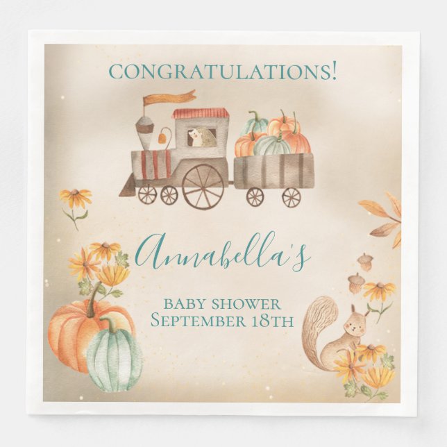 Niedliche Herbstkuppel Kinderdusche Serviette (Vorderseite)
