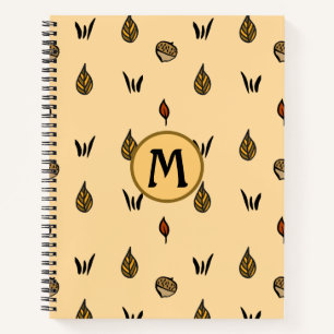 Niedliche Herbstlaub Acorns-Muster für benutzerde Notizbuch