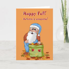 Niedliche Herbstlaub Herbst Weihnachtskarte Feiertagskarte