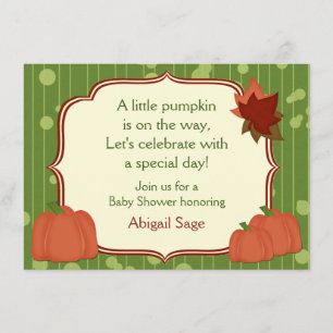 Niedliche Herbstpumpenneutrale Babydusche Einladun Einladung