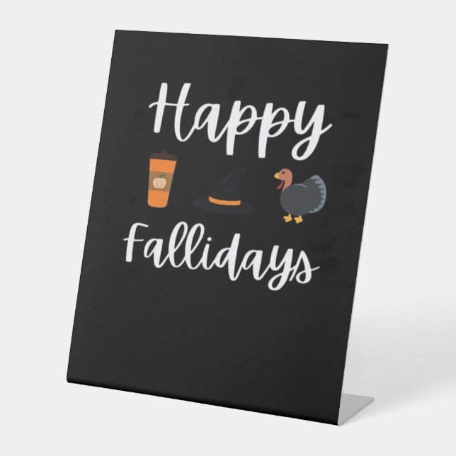 Niedliche Herbstsaison Fan Happy Fallidays Ernteda Sockelschild (Vorderseite)