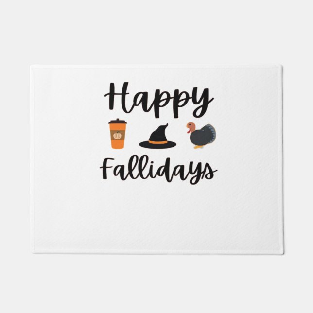 Niedliche Herbstsaison Happy Fallidays Erntedank H Fußmatte (Vorderseite)