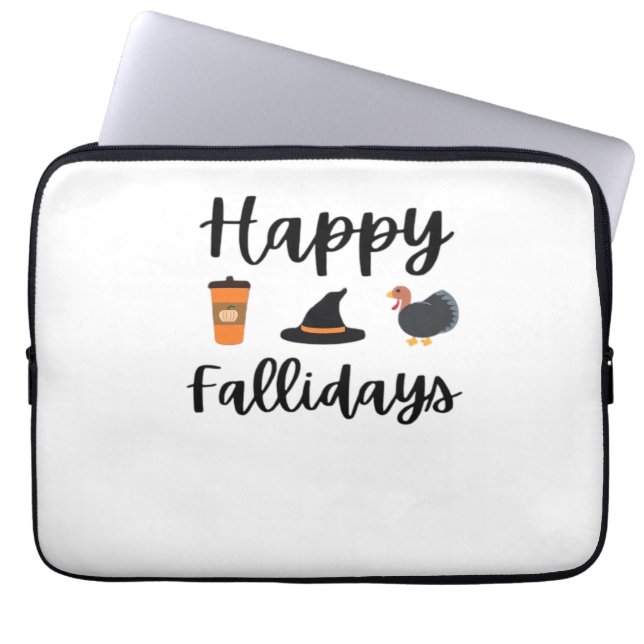 Niedliche Herbstsaison Happy Fallidays Erntedank H Laptopschutzhülle (Vorderseite)