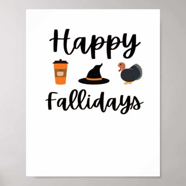 Niedliche Herbstsaison Happy Fallidays Erntedank H Poster (Vorne)