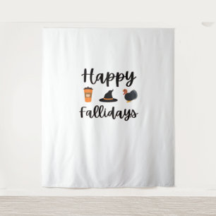 Niedliche Herbstsaison Happy Fallidays Erntedank H Wandteppich