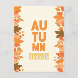 Niedliche Herbstsaison mit Blätter Feiertagspostkarte