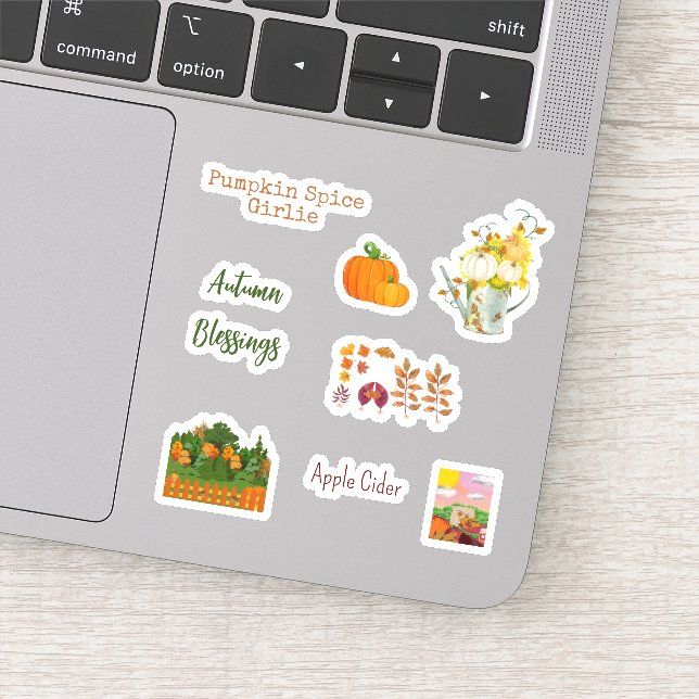 Niedliche Herbstsaison Vinyl Stickers Aufkleber (Detail)