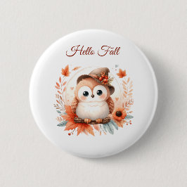 Niedliche Herbstschale auf einer Zweigniederlassun Button