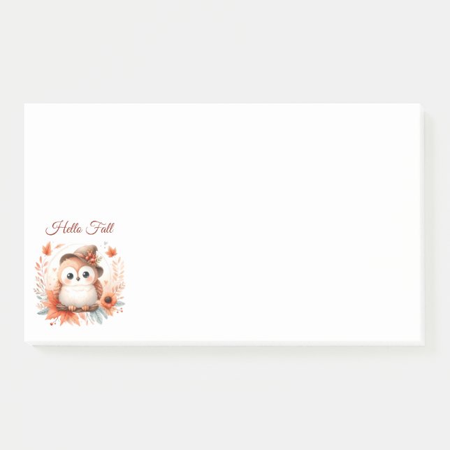 Niedliche Herbstschale auf einer Zweigniederlassun Post-it Klebezettel (Vorderseite)