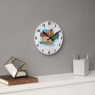 Niedliche Herrscher-Hahn-Liebhaber Runde Wanduhr