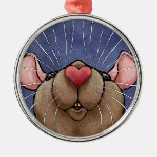 Niedliche Herz-Ratten-Verzierung Ornament Aus Metall