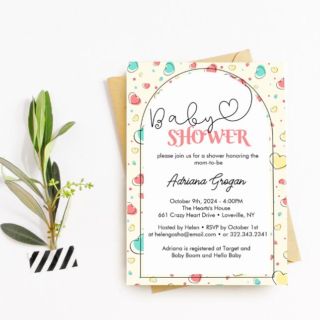 Niedliche Herzdusche Einladung (Von Creator hochgeladen)