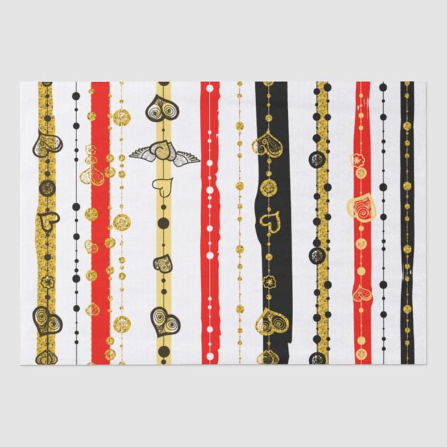 Niedliche Herzen Handdoodling Seidenpapier (Vorderseite)