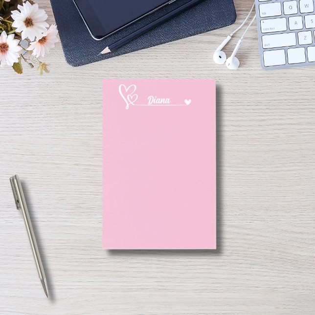 Niedliche Herzen & Individuelle Name, Personalisie Post-it Klebezettel (Von Creator hochgeladen)