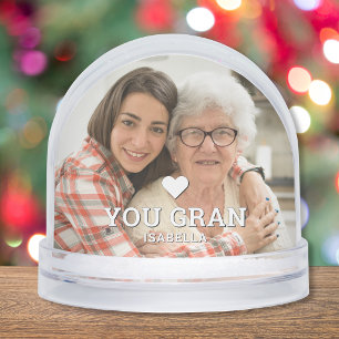 Niedliche HERZEN-LIEBE DU GRAN Mother Day Foto Schneekugeln