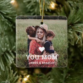 Niedliche HERZEN LIEBE SIE MAMA Muttertagsjubiläum Keramikornament