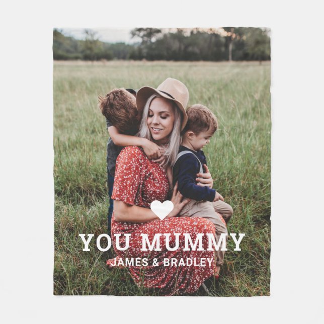 Niedliche HERZEN LIEBE SIE MUMMY Mother Day Foto Fleecedecke (Vorderseite)