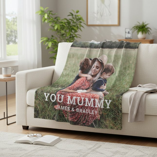 Niedliche HERZEN LIEBE SIE MUMMY Mother Day Foto Fleecedecke (Von Creator hochgeladen)