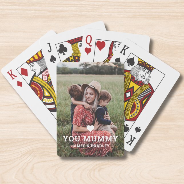 Niedliche HERZEN LIEBE SIE MUMMY Mother Day Foto Spielkarten (Von Creator hochgeladen)
