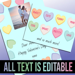 Niedliche Herzen Süßblauer Valentinstag Feiertagskarte