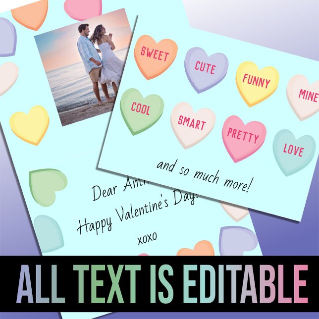 Niedliche Herzen Süßblauer Valentinstag Feiertagskarte (Von Creator hochgeladen)