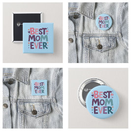 Niedliche Herzen und Blume Beste Mama je Button