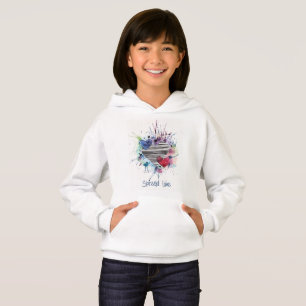 Niedliche Herzen und Waschen in Aquarellen Hoodie