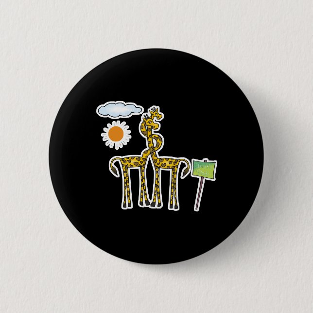 niedliche Herzgiraffen in der Liebe Button (Vorderseite)