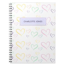 Niedliche Herzkinder Name Lila Notebook Notizblock