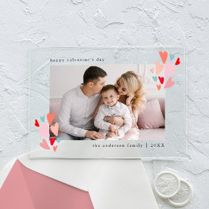Niedliche Herzklopfen Foto Valentinstag Acryleinladungen
