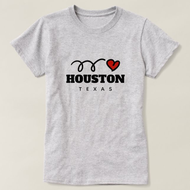 Niedliche Herzlichkeit von Houston Texas im Shirt  (Design vorne)