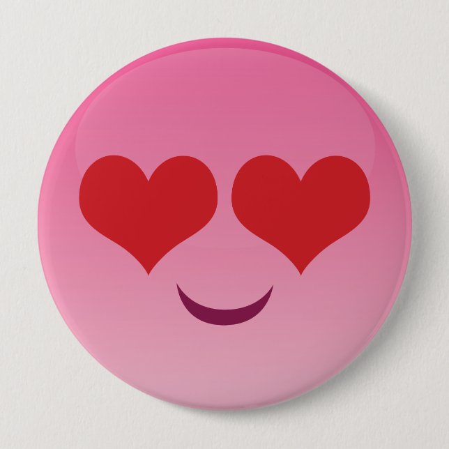 Niedliche Herzmuskelschmerzen Emoji Button (Vorderseite)
