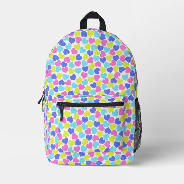 Niedliche Herzmuster Bedruckter Rucksack (Vorderseite)