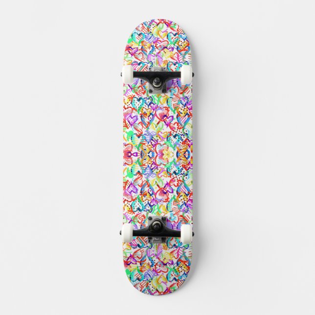 Niedliche Herzmuster Case-Mate iPhone cas Skateboard (Vorderseite)