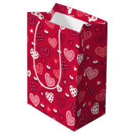 Niedliche Herzmuster Mittlere Geschenktüte