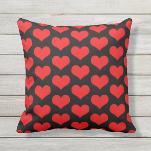 Niedliche Herzmuster Valentine's Geschenk Rot Schw Kissen