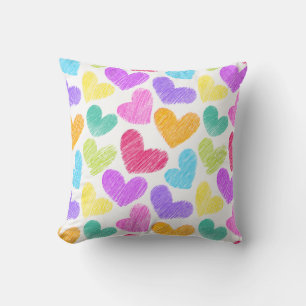 Niedliche Herzpastel Valentine Liebe Muster Kissen