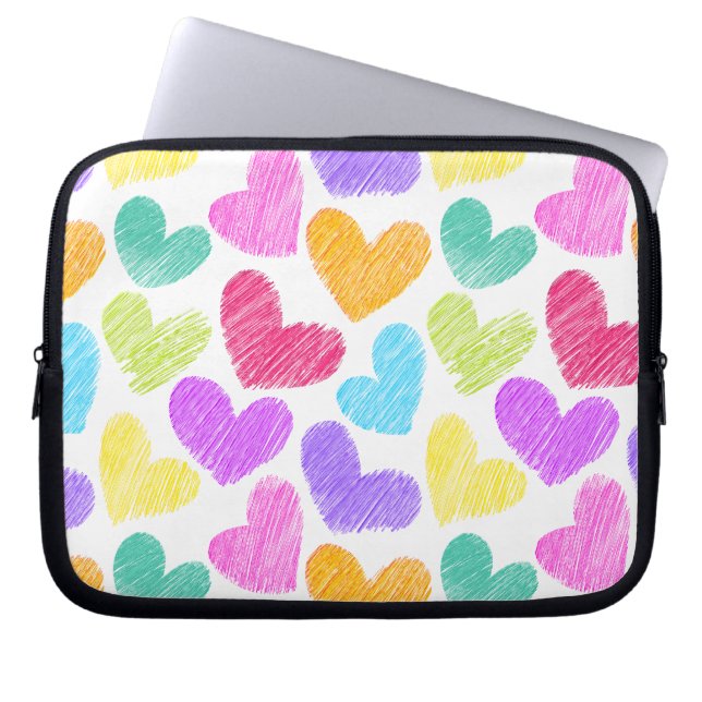 Niedliche Herzpastel Valentine Liebe Muster Laptopschutzhülle (Vorderseite)