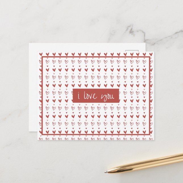 Niedliche Herzstil 3 Postkarte (Vorderseite/Rückseite Beispiel)