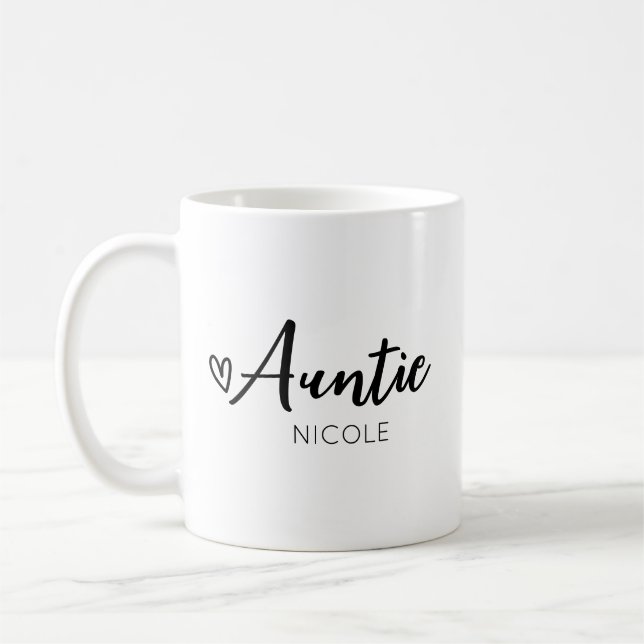 Niedliche Herzstillstand Personalisiert Schwarz-we Kaffeetasse (Links)