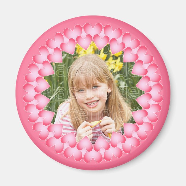 Niedliche Herztafel in Rosa und Weiß Magnet (Vorne)