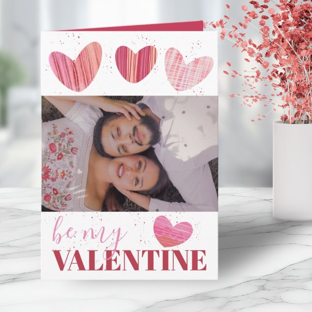 Niedliche HerzValentine Rosa und Rot Karte (Von Creator hochgeladen)