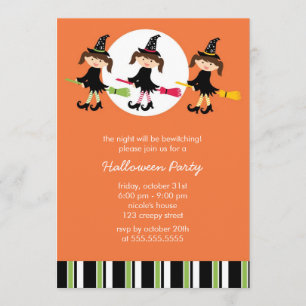Niedliche Hexe-Halloween-Party-Einladungen Einladung