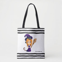 Niedliche Hexe im Lila HutHalloween Tasche