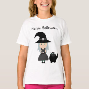 Niedliche Hexe, Spider & Cat Happy Halloween T - S T-Shirt